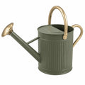 Arrosoir 8 L en métal vert olive et doré avec pomme d arrosage pour jardin