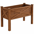 Bac de culture surélevé 120 x 60 x 80 cm en bois marron style rustique
