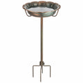 Bain d’oiseaux sur pied 40 cm métal bronze pour jardin extérieur