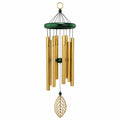 Carillon éolien 100 cm en métal doré et vert pour jardin style décoratif