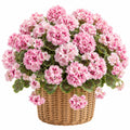 Plante artificielle en pot 55 cm fleurs roses feuillage vert panier tressé décoratif