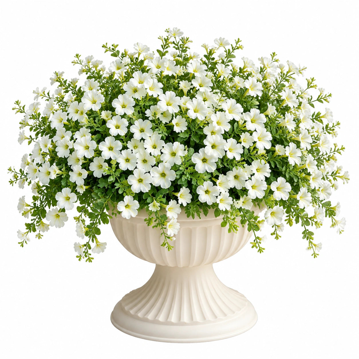 Plante artificielle fleurie en pot 55 cm blanc vert décoration intérieure