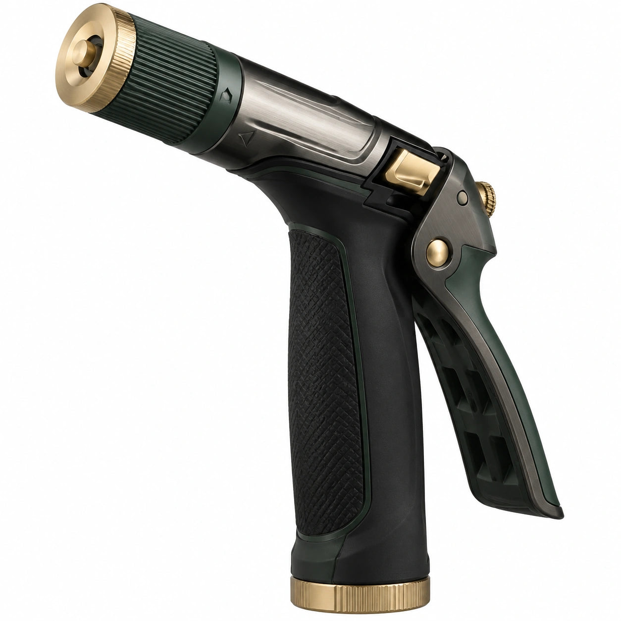 Pistolet d'arrosage 20 x 5 x 15 cm en ABS et métal noir vert foncé à buse réglable