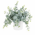 Plante artificielle eucalyptus 45 cm en plastique vert avec pot blanc décoratif